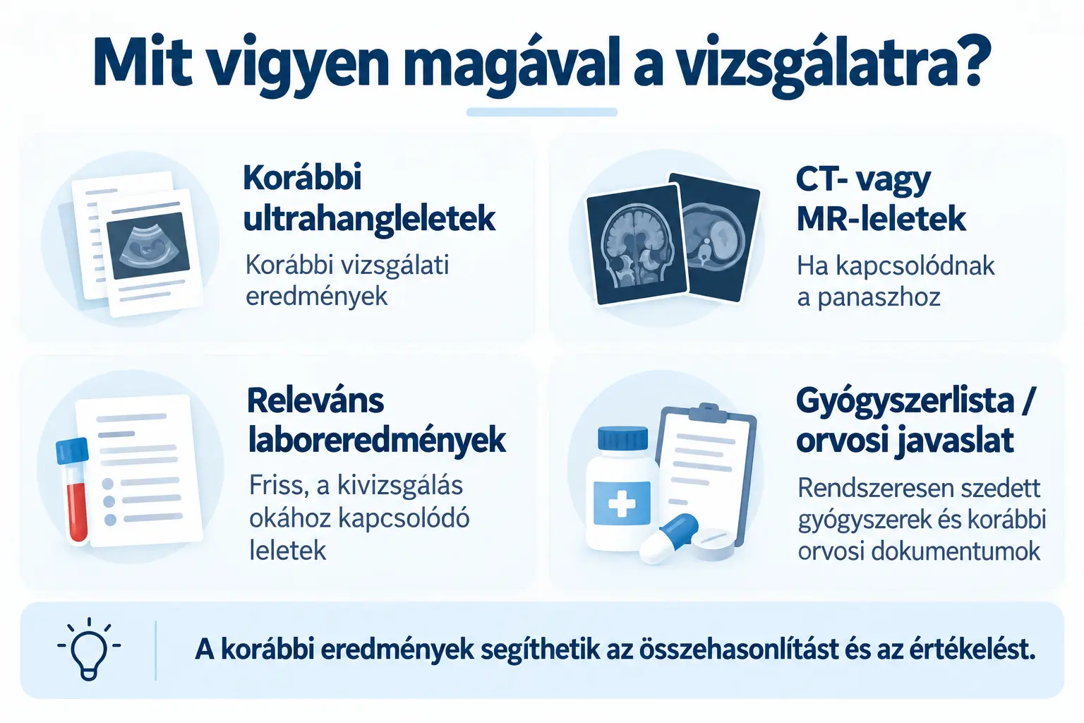 Hasi ultrahang előtt lehet enni vagy inni? Mit vigyen magával?